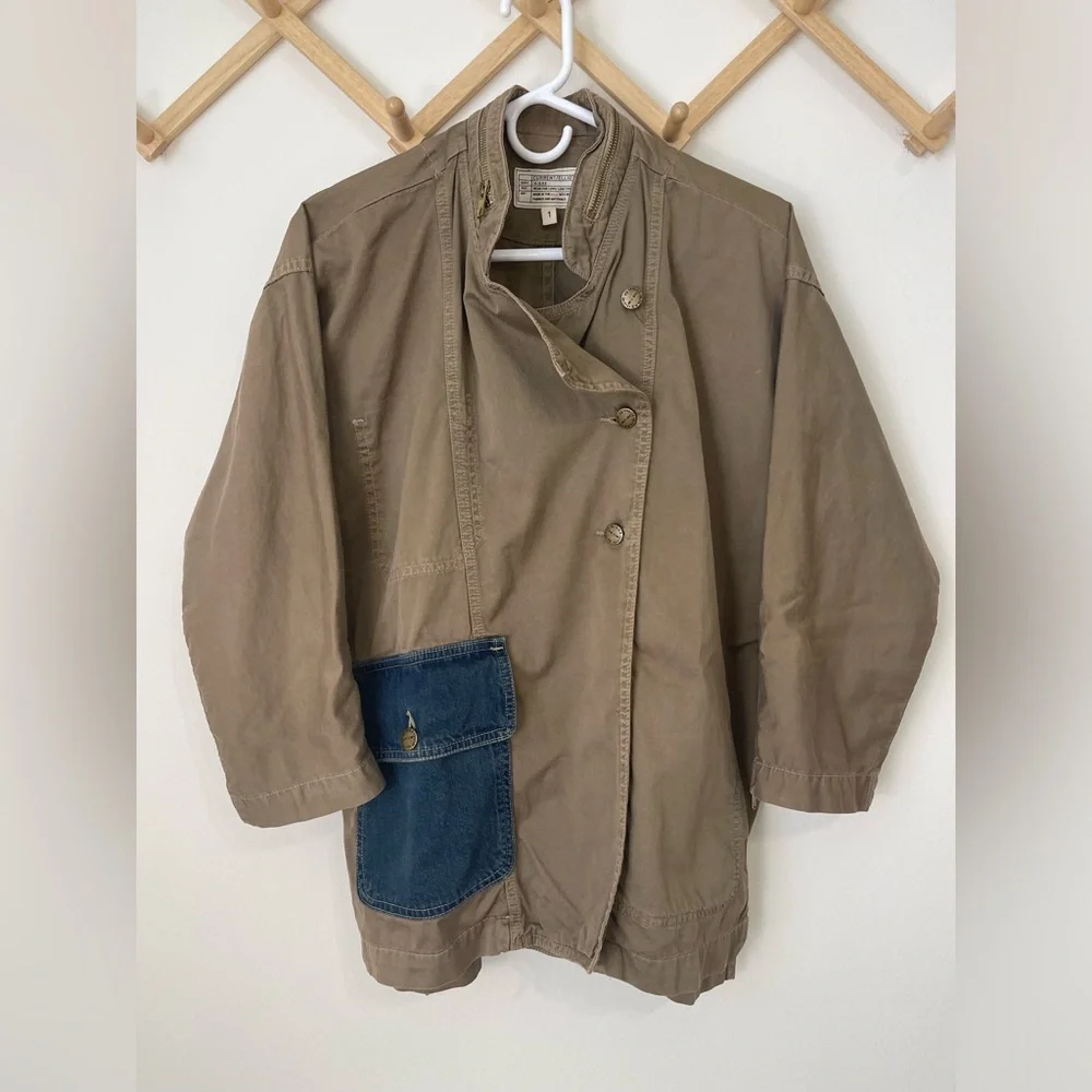 Current/Elliot Double Placket Jacket Military Green